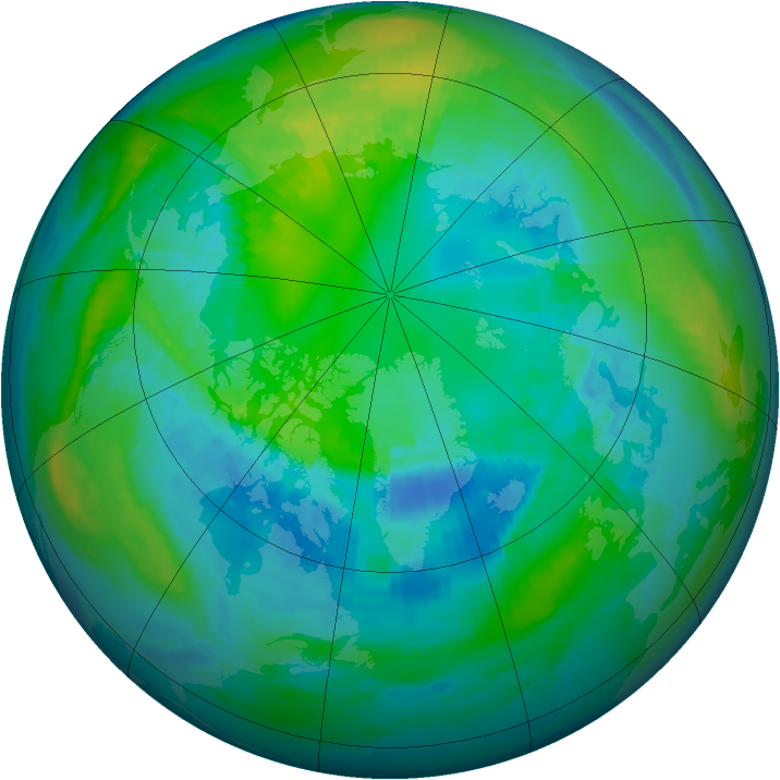 Arctic ozone map for 17 October 1984